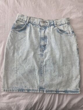 Vintage Jordache Acid Wash Denim Skirt Size 10 High Rise 90s